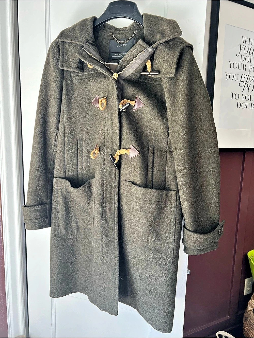 J.Crew Toggle Coat in Melton Wool by Manifattura di Carmignano Melton Wool Brown